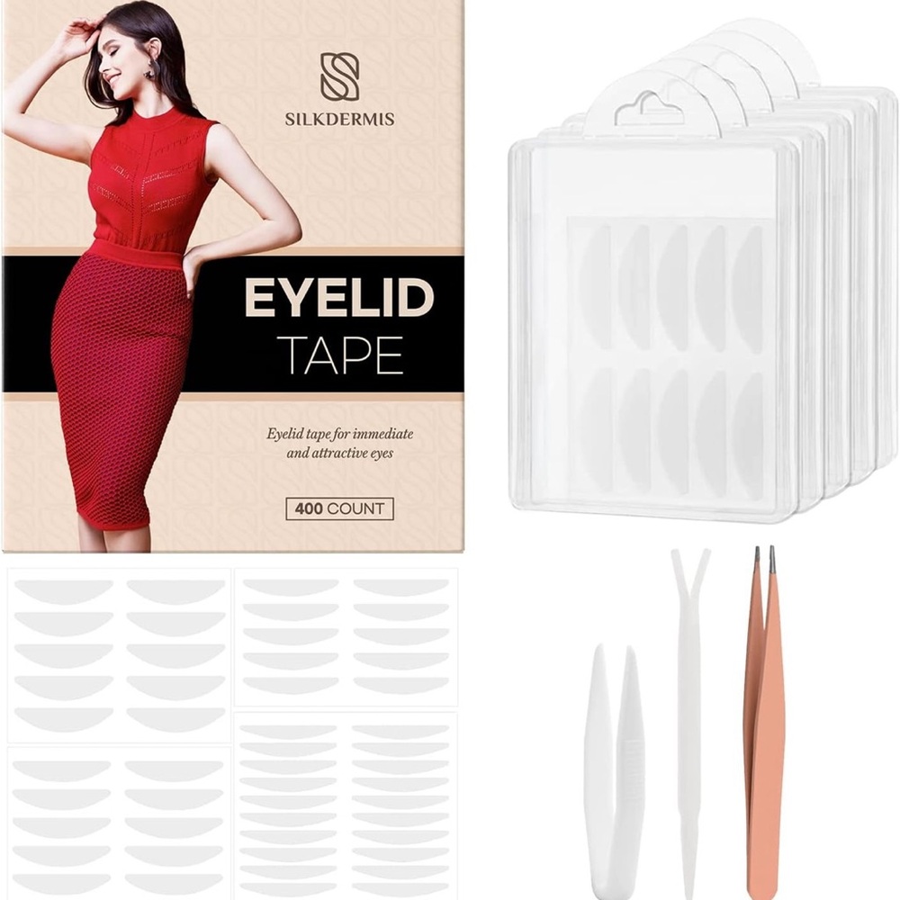 SILKDERMIS Eyelid Tape, 400 Count Eyelid Lifter Strips, Glue-Free